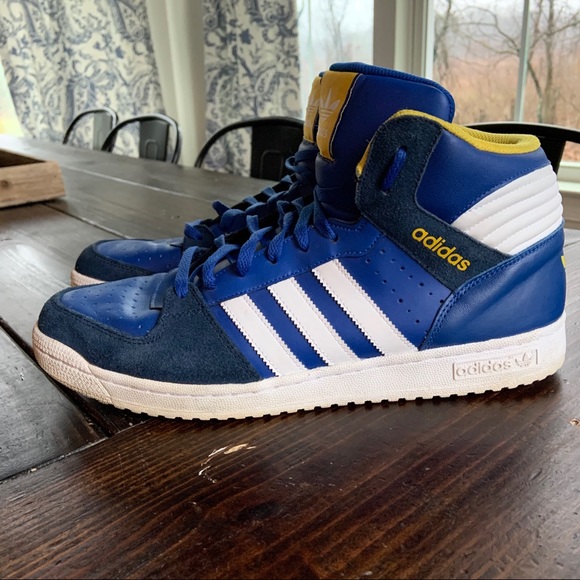 adidas Other - ADIDAS Blue Yellow Trefoil Basketball Shoes 13